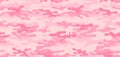 Pink texture military camouflage repeats seamless army hunting background. Girly Camo. Royalty Free Stock Photo