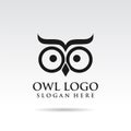 Owl simple template logo design. Minimalist logo vector