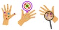 Set of realistic bacteria or various microscopic virus and germs or wash hand concept isolated. eps 10 vector