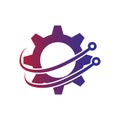 Gear Logo Template vector icon. Abstract Gear sing on white background. Royalty Free Stock Photo