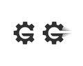 Gear Letter G Logo Template. Abstract Vector Gear Icon.