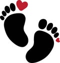 Print Black footprint, silhouette. vector illustration Royalty Free Stock Photo