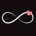 Print Elegant infinity sign with heart, vector illustration Royalty Free Stock Photo