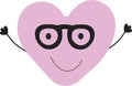 Pink Print Cute heart, smile. vector illustration