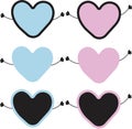 Print Cute heart, background. Vector illustration