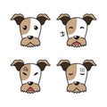 Set of character wire fox terrier dog faces showing different emotions Royalty Free Stock Photo