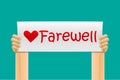 Hand holding farewell sign Royalty Free Stock Photo