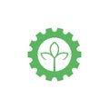 Green Gear Tree Logo. Eco Gear Icon. Success Icon, Royalty Free Stock Photo