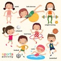 Sport for kids collection, vector, illustration