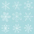 Snowflakes drawing collection, Vector, illustration Royalty Free Stock Photo