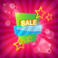 3d Vector Sale Icon in Colorful Poster Format