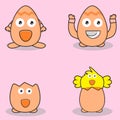 Cute chicken egg mascot vector eps 10 Royalty Free Stock Photo