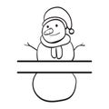 Hand Drawn Snowman Split Monogram