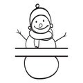 Hand Drawn Snowman Split Monogram