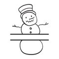 Hand Drawn Snowman Split Monogram