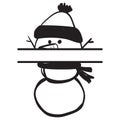 Hand Drawn Snowman Split Monogram