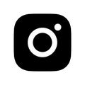 Instagram Logo - Vector - Black Silhouette Shape - Isolated. Instagram Latest Icon for Web Page, Mobile App or Print Materials. Tr Royalty Free Stock Photo