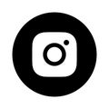 Instagram Logo - Vector - Black Silhouette Shape - Isolated. Instagram Latest Icon for Web Page, Mobile App or Print Materials. Tr Royalty Free Stock Photo