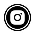 Instagram Logo - Vector - Black Silhouette Shape - Isolated. Instagram Latest Icon for Web Page, Mobile App or Print Materials. Tr Royalty Free Stock Photo
