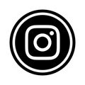 Instagram Logo - Vector - Black Silhouette Shape - Isolated. Instagram Latest Icon for Web Page, Mobile App or Print Materials. Tr Royalty Free Stock Photo