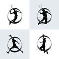Collection of badminton and basketball logo