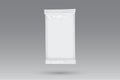 Paper white flow packaging with transparent shadows on gray background