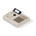 Vector old school 90s drum machine in isometric 3D style isolated on white background.