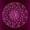 Heart shape purplish pink floral abstract mandala design
