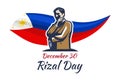 December 30, Happy Rizal Day Vector Illustration.