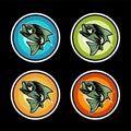Fishing Tournament vector design logo collection Royalty Free Stock Photo