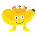 mascot banana king character vector illustration