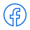 Facebook Logo - Vector - Original Latest Blue Color - Isolated. F Icon for Web Page, Mobile App or Print Materials. Transparent Royalty Free Stock Photo