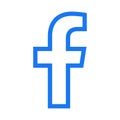 Facebook Logo - Vector - Original Latest Blue Color - Isolated. F Icon for Web Page, Mobile App or Print Materials. Transparent Royalty Free Stock Photo