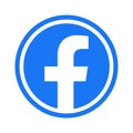 Facebook Logo - Vector - Original Latest Blue Color - Isolated. F Icon for Web Page, Mobile App or Print Materials. Transparent Royalty Free Stock Photo