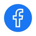 Facebook Logo - Vector - Original Latest Blue Color - Isolated. F Icon for Web Page, Mobile App or Print Materials. Transparent Royalty Free Stock Photo