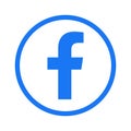 Facebook Logo - Vector - Original Latest Blue Color - Isolated. F Icon for Web Page, Mobile App or Print Materials. Transparent Royalty Free Stock Photo