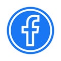 Facebook Logo - Vector - Original Latest Blue Color - Isolated. F Icon for Web Page, Mobile App or Print Materials. Transparent Royalty Free Stock Photo