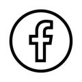 Facebook Logo - Vector - Black Silhouette Shape - Isolated. F Icon for Web Page, Mobile App or Print Materials. Transparent Templa Royalty Free Stock Photo