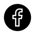 Facebook Logo - Vector - Black Silhouette Shape - Isolated. F Icon for Web Page, Mobile App or Print Materials. Transparent Templa