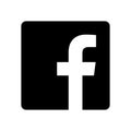 Facebook Logo - Vector - Black Silhouette Shape - Isolated. F Icon for Web Page, Mobile App or Print Materials. Transparent Templa