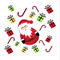 Christmas Santa Claus vector icons, cartoon Royalty Free Stock Photo