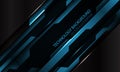 Abstract blue black metallic cyber futuristic slash banner design modern technology background vector Royalty Free Stock Photo