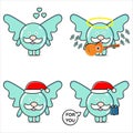 mascot angel illustration set bundle vector eps 10