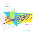 Retro Magenta 80`s Logo Vector Graphic Miami Vice Style