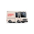 Isolated delivery van cartoon illustration Royalty Free Stock Photo