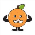 cute old man orange fruit mascot illustration Royalty Free Stock Photo