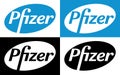 Pfizer Vector Logo - Latest Blue and Black Color Silhouette Set - American pharmaceutical corporation that research and developmen