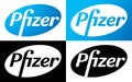 Pfizer Vector Logo - Latest Blue and Black Color Silhouette Set - American pharmaceutical corporation that research and developmen