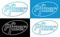 Pfizer Vector Logo - Latest Blue and Black Color Silhouette Set - American pharmaceutical corporation that research and developmen