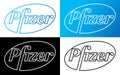 Pfizer Vector Logo - Latest Blue and Black Color Silhouette Set - American pharmaceutical corporation that research and developmen